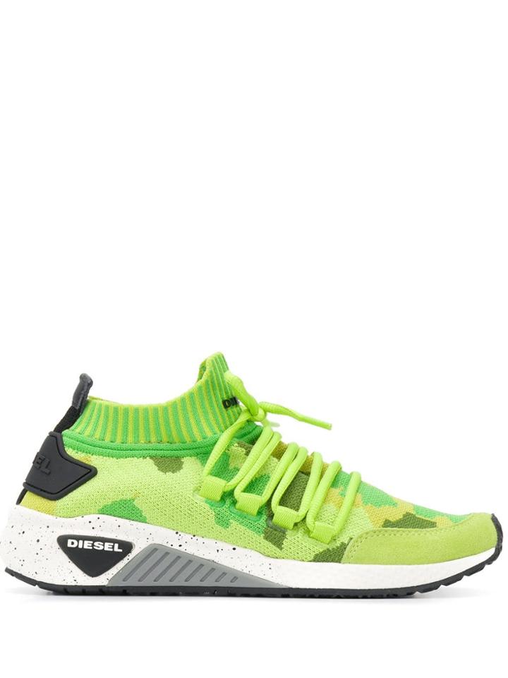 Diesel Slip-on Knit Trainers - Green