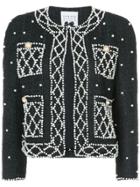 Edward Achour Paris Embellished Pearl Jacket - Black