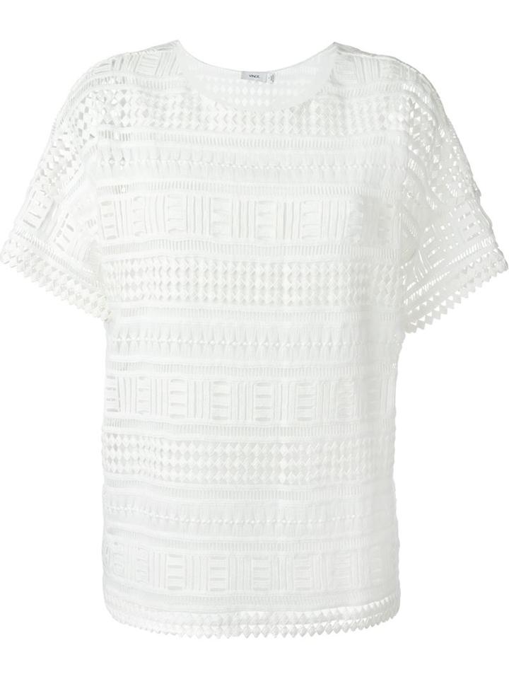 Vince Lace T-shirt, Women's, Size: Small, White, Cotton/viscose