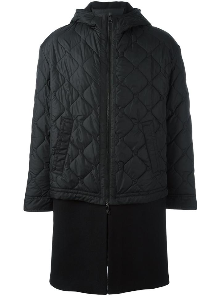 Neil Barrett Padded Jacket Coat, Men's, Size: 50, Black, Nylon/polyamide/polyester/wool