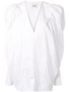 Khaite Conie Puff-sleeve Blouse - White