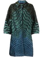 Alberta Ferretti Metallic Ruched Effect Coat