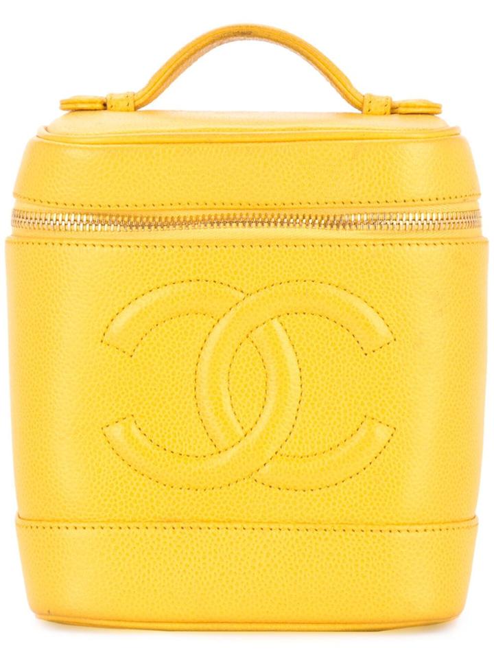 Chanel Vintage Cosmetic Logo Tote - Yellow & Orange