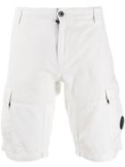 Cp Company Lens Cargo Shorts - White