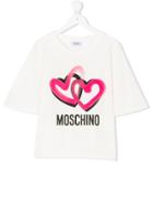 Moschino Kids Heart Logo Print T-shirt - White