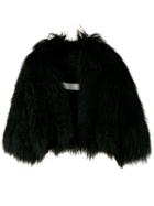 Lanvin Pre-owned 2002's Cropped Fur Jacket - Black