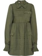 Miu Miu Ruffled Short Dress - Green