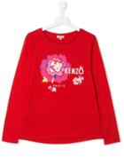 Kenzo Kids Teen Flower Logo Sweatshirt - Red