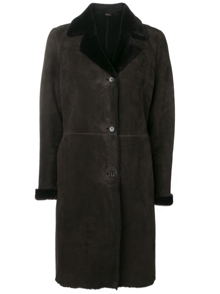 Liska Single-breasted Coat - Brown