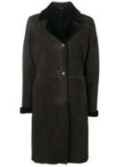 Liska Single-breasted Coat - Brown