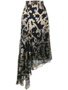 Peter Pilotto Lurex Pattern Asymmetric Midi Skirt - Black