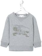 Burberry Kids Embroidered Equestrian Knight Sweatshirt, Boy's, Size: 12 Yrs, Grey