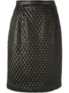 Céline Vintage Quilted Skirt, Women's, Size: 38, Black