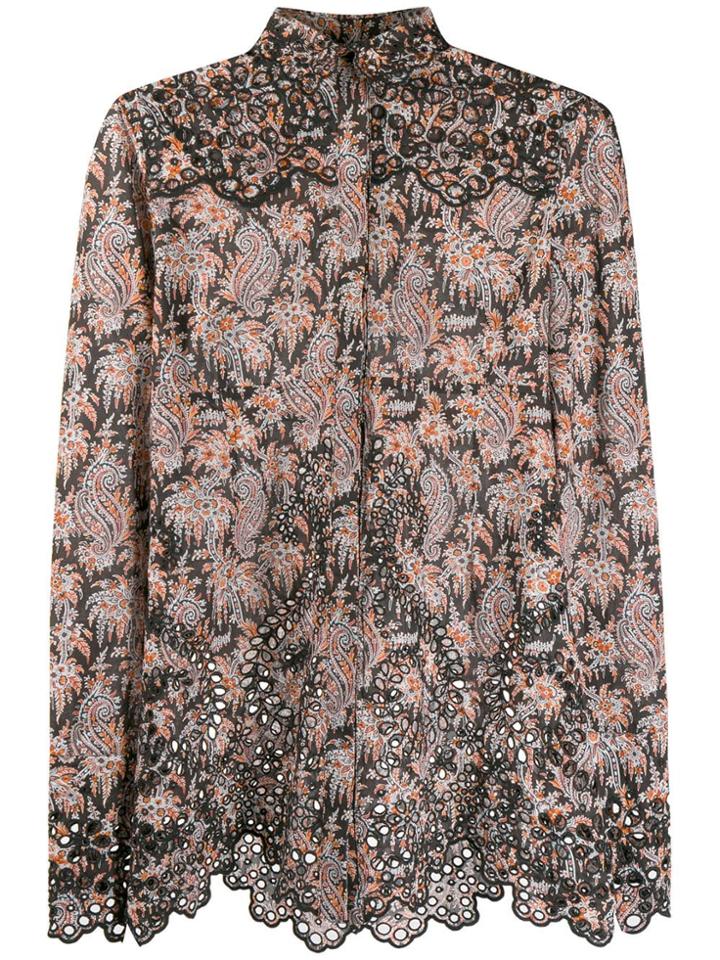Paco Rabanne Paisley Print Shirt - Black