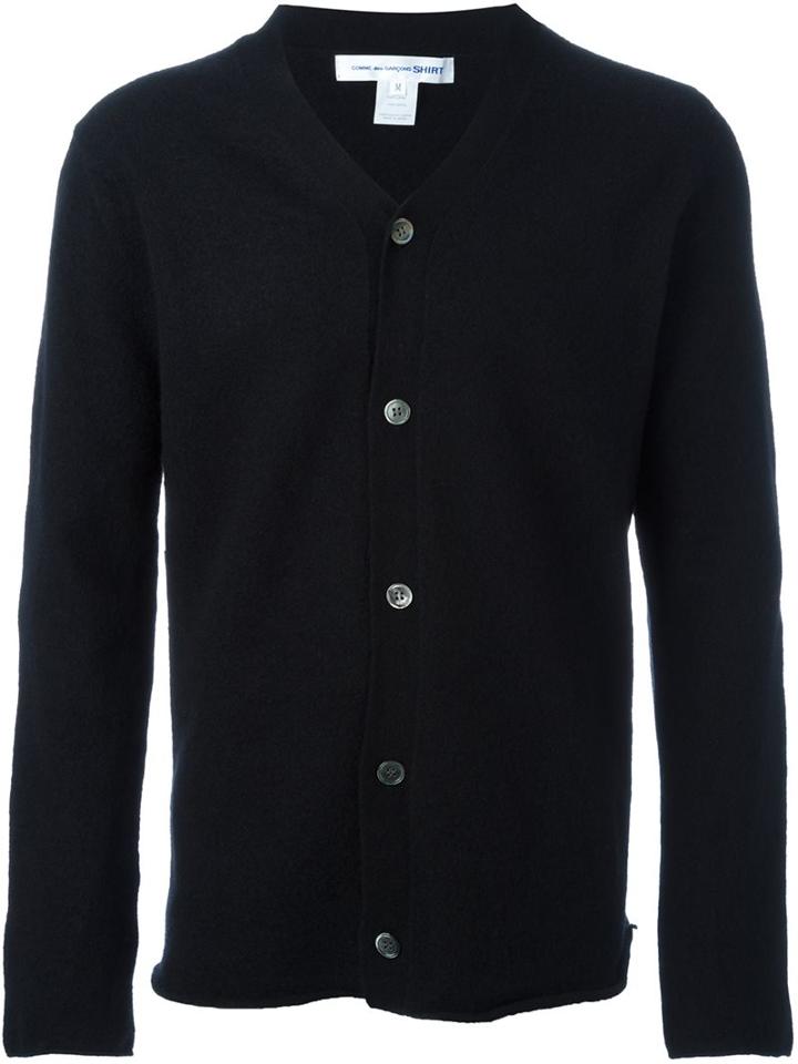 Comme Des Garçons Shirt Classic Button Front Cardigan, Men's, Size: Small, Black, Wool