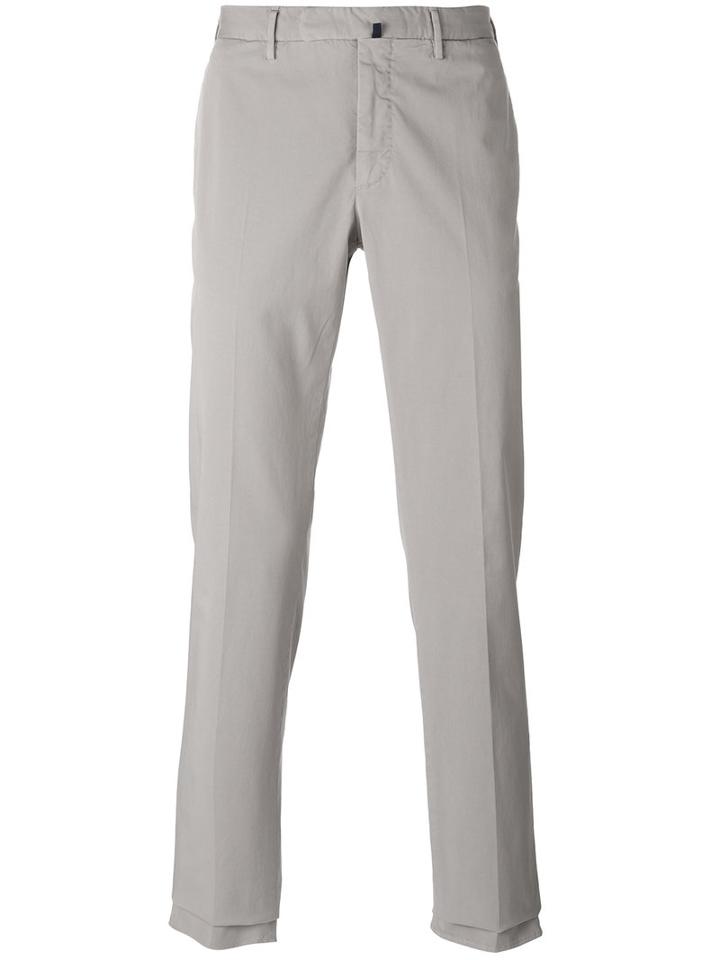 Incotex Classic Chinos, Size: 48, Grey, Cotton/spandex/elastane