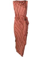 Vivienne Westwood Striped Asymmetric Dress - Brown