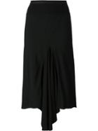 Rick Owens Asymmetric Drape Skirt, Women's, Size: 38, Black, Viscose