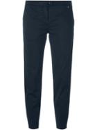 Woolrich Slim-fit Cropped Trousers, Women's, Size: 26, Blue, Cotton/spandex/elastane