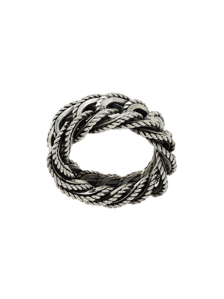 Ugo Cacciatori Rope Engraving Ring - Metallic