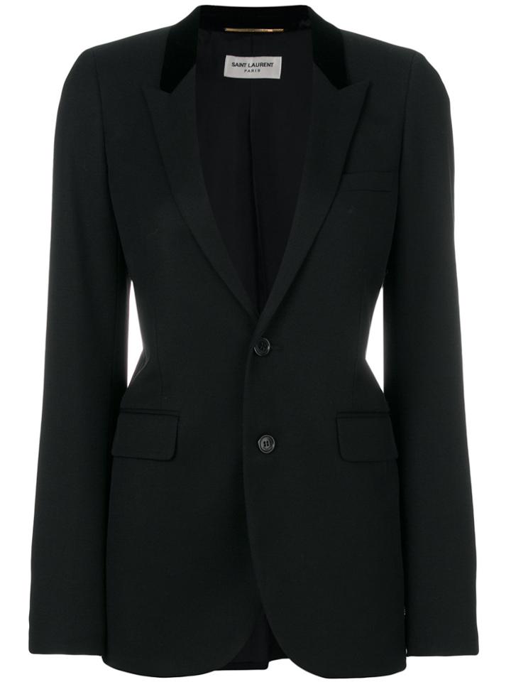 Saint Laurent Single Breasted Blazer - Black