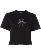 Julien David Embroidered Cropped T-shirt