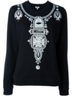 Kenzo Embellished Collar Sweatshirt, Women's, Size: Medium, Black, Cotton