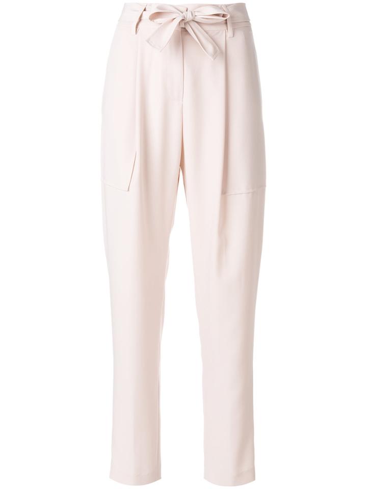 Blumarine Belted Straight-leg Trousers - Pink & Purple
