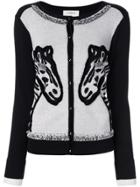 Onefifteen Embroidered Zebra Motif Cardigan - Black