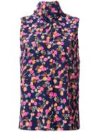 Victoria Beckham Floral Print Tank Top, Women's, Size: 12, Black, Silk