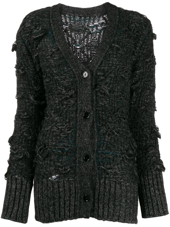 Mm6 Maison Margiela Deconstructed Cable Knit Cardigan - Grey