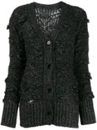 Mm6 Maison Margiela Deconstructed Cable Knit Cardigan - Grey