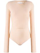 Maison Margiela Long Sleeve Body, Women's, Size: 46, Nude/neutrals, Polyamide/spandex/elastane