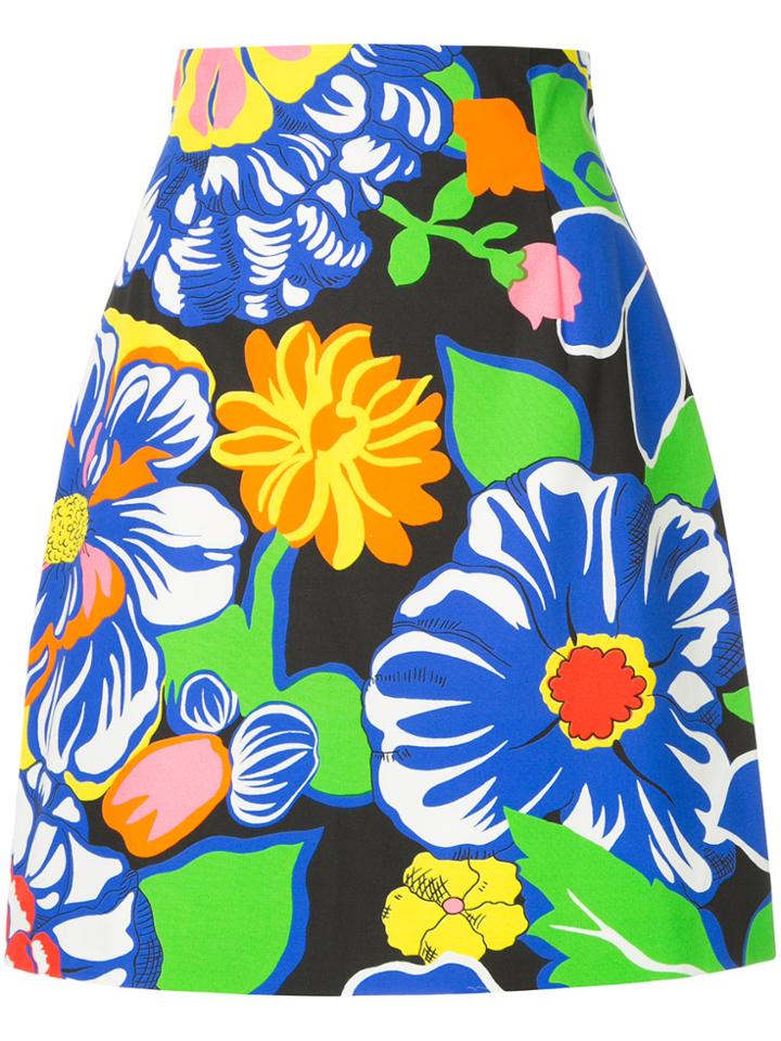 Msgm High-waisted Floral Print Skirt - Multicolour