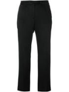 Etro Satin Effect Pleated Straight Leg Cropped Trousers