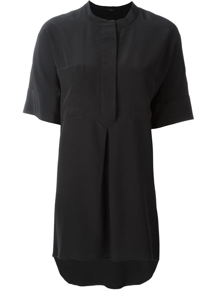 Joseph Inverted-pleat Blouse, Women's, Size: 38, Black, Silk