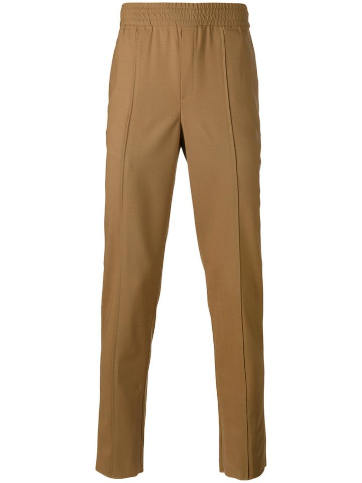 Neil Barrett - Elasticated Tapered Trousers - Men - Cotton/spandex/elastane/virgin Wool - 46, Brown, Cotton/spandex/elastane/virgin Wool