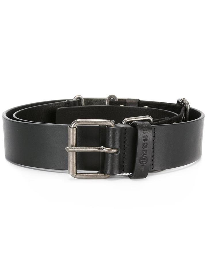 Maison Margiela Classic Buckle Belt, Men's, Black, Cotton/calf Leather/zinc/copper