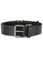 Maison Margiela Classic Buckle Belt, Men's, Black, Cotton/calf Leather/zinc/copper