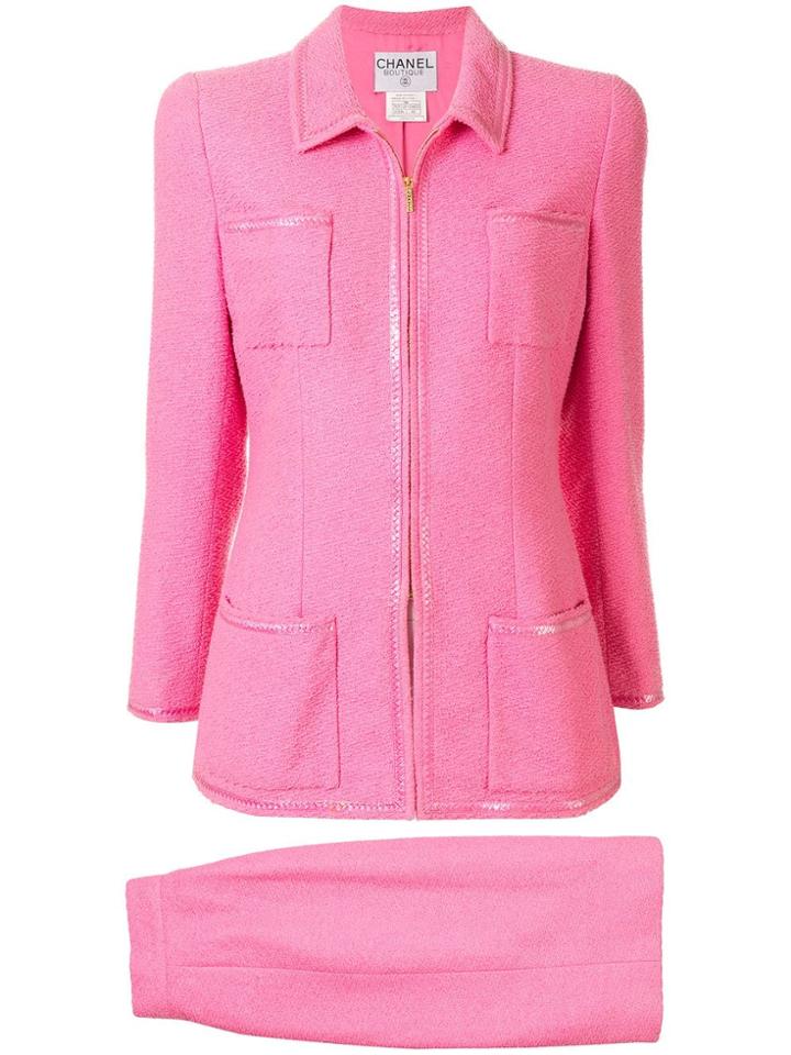 Chanel Pre-owned 1995's Setup Suit Jacket Skirt - Pink