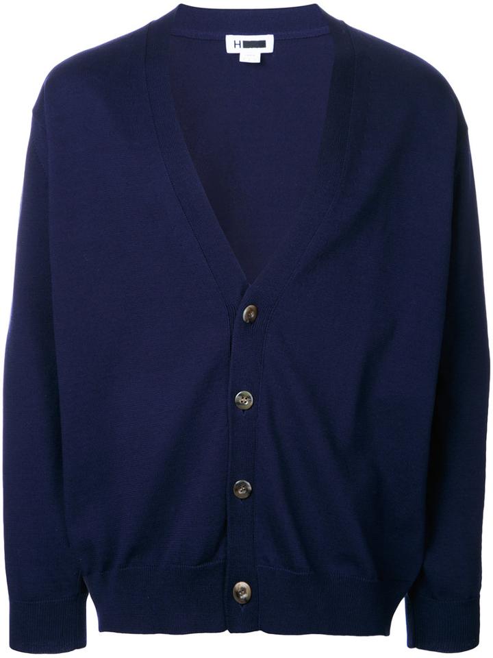 H Beauty & Youth Button Up Cardigan, Men's, Size: Small, Blue, Cotton