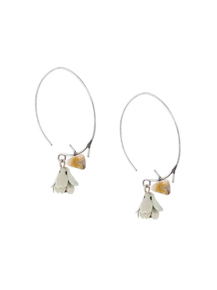 Etro Rose Earrings, Women's, Metallic, Brass/stone