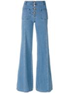 Chloé - Flared Jeans - Women - Cotton/polyester - 36, Blue, Cotton/polyester