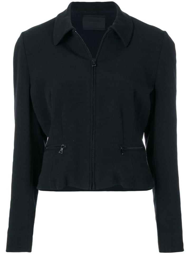 Prada Pre-owned Zipped Fitted Jacket - Black