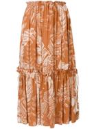 See By Chloé Graphic Print Peasant Skirt - Brown