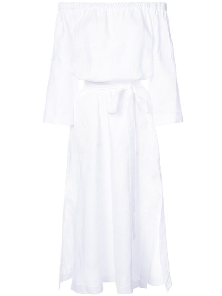 Lisa Marie Fernandez - Long Off The Shoulder Dress - Women - Linen/flax - I, White, Linen/flax