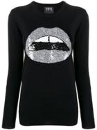 Markus Lupfer Natalie Sequinned Lips Sweater - Black