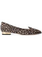 Charlotte Olympia Leopard Print Ballerina Shoes - Brown