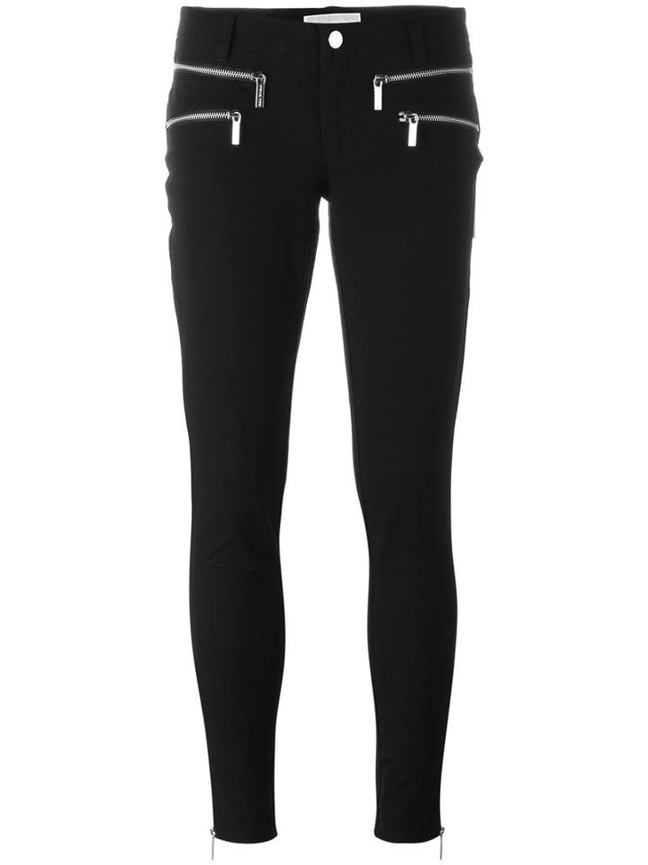 Michael Michael Kors Zipped Skinny Jeans, Women's, Size: 8, Black, Cotton/spandex/elastane