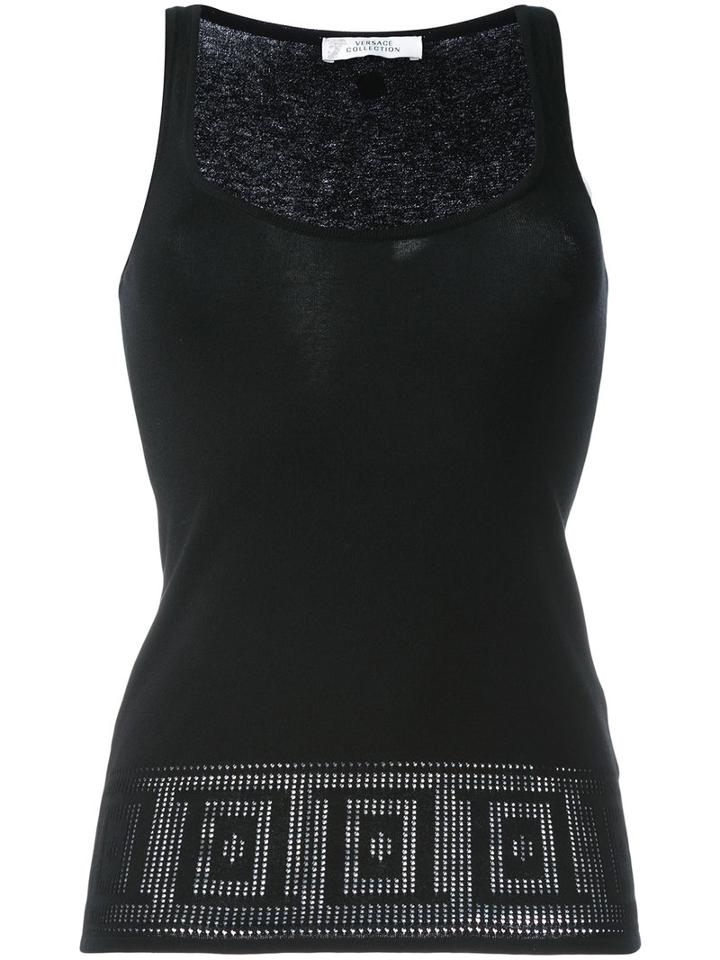 Versace Collection Sleeveless Tank Top, Women's, Size: 46, Black, Viscose/polyester